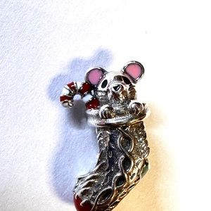 Pandora Christmas Festive Mouse & Stocking Charm